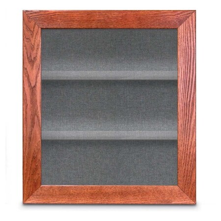 United Visual Products Indoor Enclosed Combo Board, 42"x32", White Frame/Grey & Apricot UVCB4232W-GREY-APRICOT